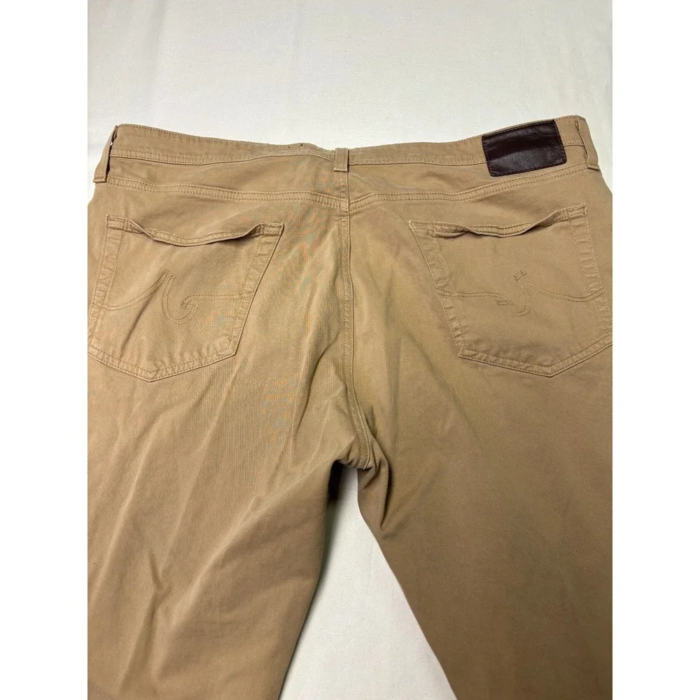 AG Adriano Goldschmied Everett Slim Straight Khaki Pants Tan Mens 40x32 1794SUDL